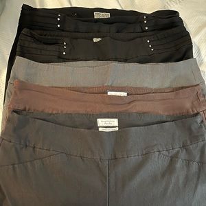 6 pair of casual pants. Various brands like M and charter club. Good condition.